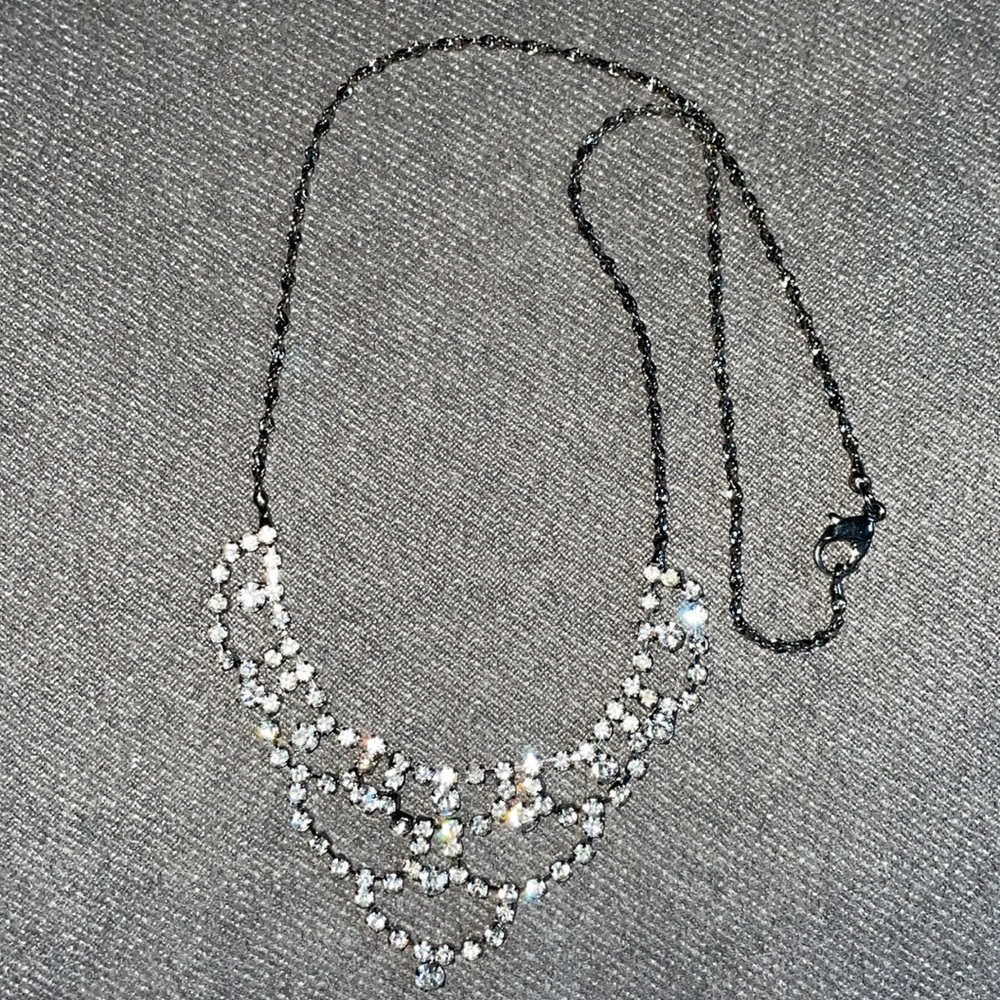 Vintage Rhinestone necklace.  14”. - Picture 4 of 5